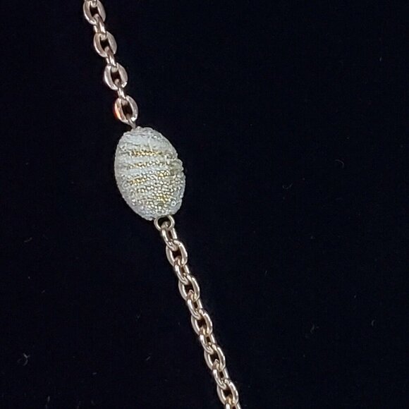 VTG  West Germany Floral Sugar Crystal Cameo Bead Necklace Goldtone Cottagecore - Picture 8 of 12